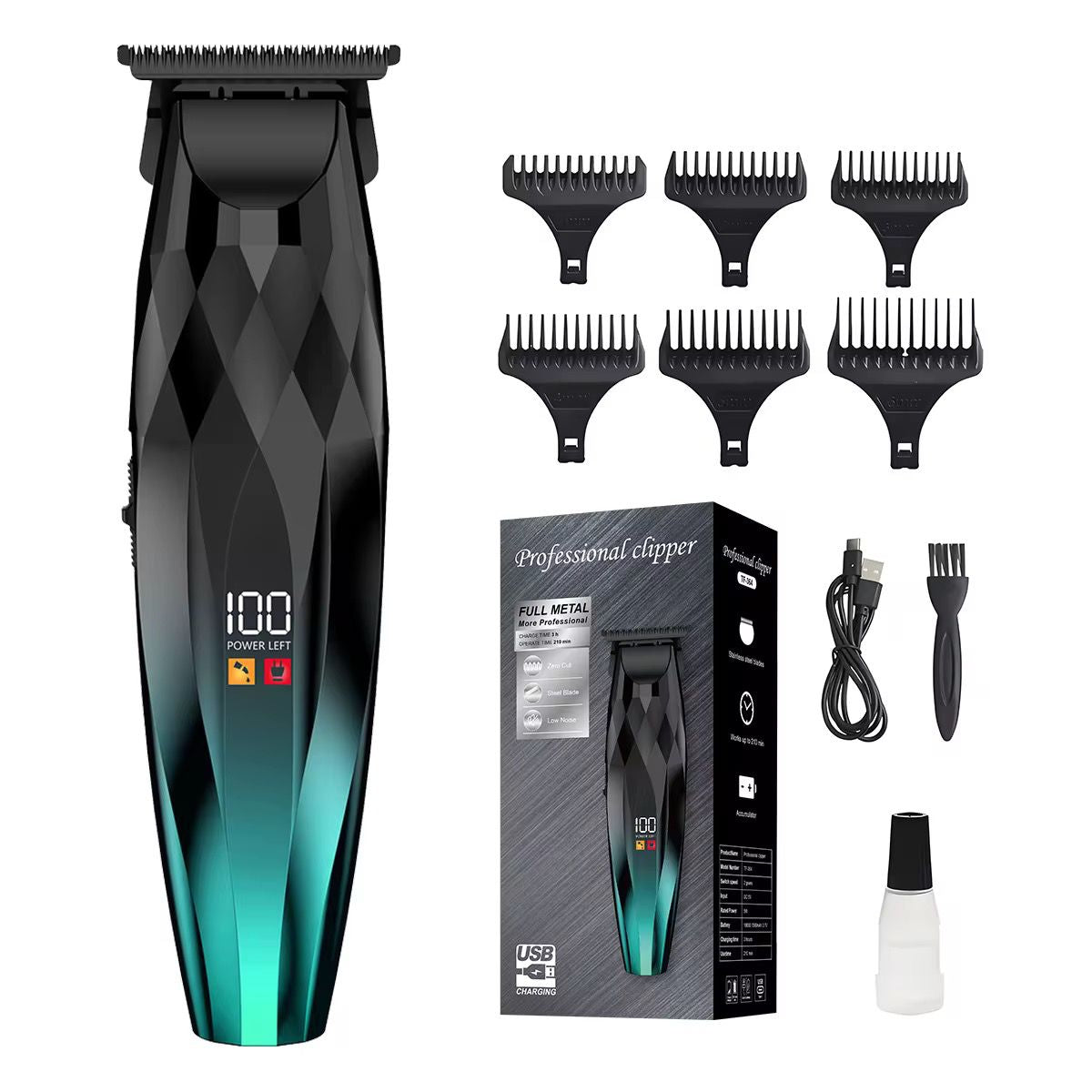 Kit de Tondeuse  finition  Électrique pour Homme: Tondeuse à Barbe Sans Fil